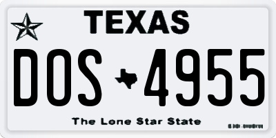 TX license plate DOS4955
