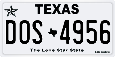 TX license plate DOS4956