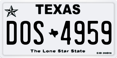 TX license plate DOS4959