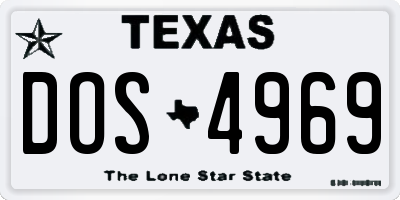 TX license plate DOS4969