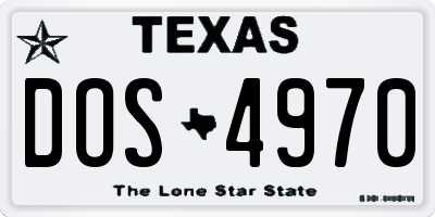 TX license plate DOS4970