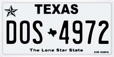 TX license plate DOS4972