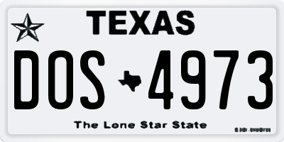 TX license plate DOS4973