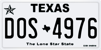 TX license plate DOS4976