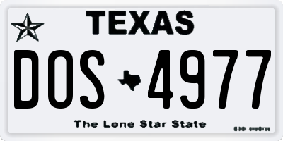 TX license plate DOS4977