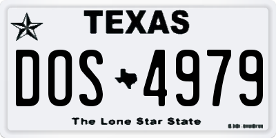 TX license plate DOS4979