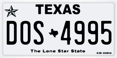 TX license plate DOS4995