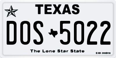 TX license plate DOS5022