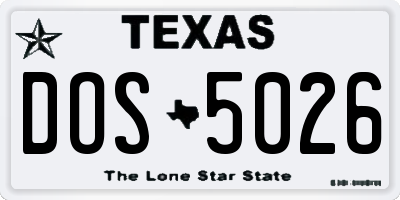 TX license plate DOS5026