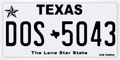TX license plate DOS5043