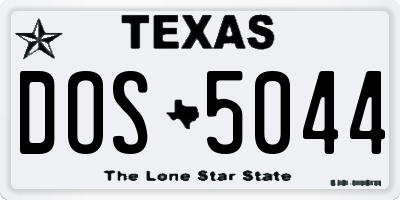 TX license plate DOS5044