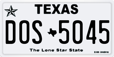 TX license plate DOS5045