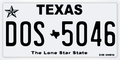 TX license plate DOS5046