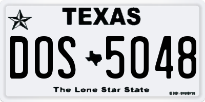 TX license plate DOS5048