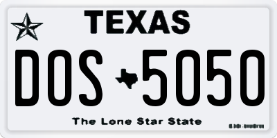 TX license plate DOS5050
