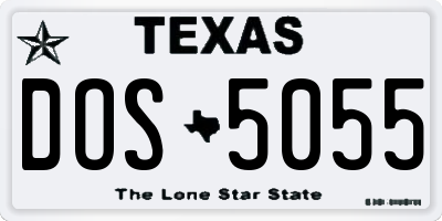 TX license plate DOS5055