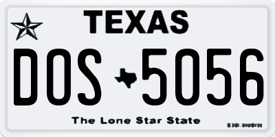 TX license plate DOS5056