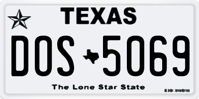 TX license plate DOS5069