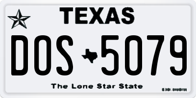 TX license plate DOS5079