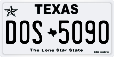 TX license plate DOS5090