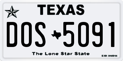 TX license plate DOS5091