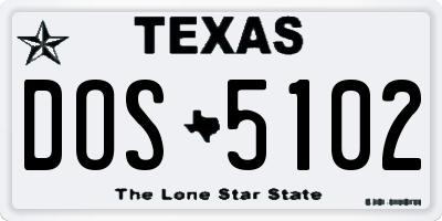 TX license plate DOS5102