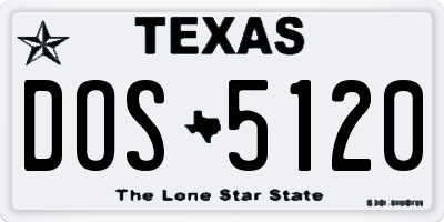 TX license plate DOS5120