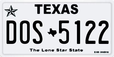 TX license plate DOS5122