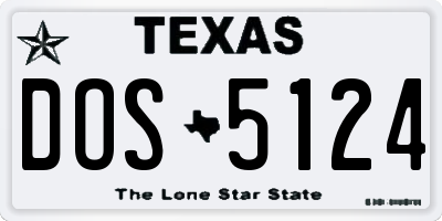 TX license plate DOS5124