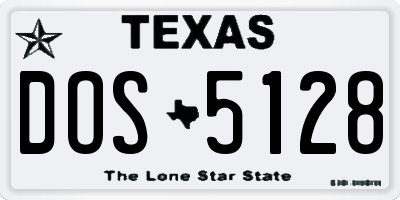 TX license plate DOS5128