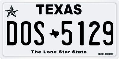 TX license plate DOS5129
