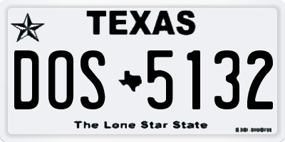 TX license plate DOS5132