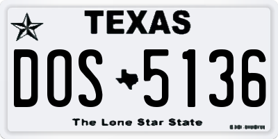 TX license plate DOS5136
