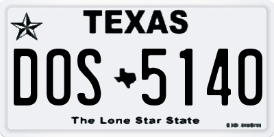 TX license plate DOS5140