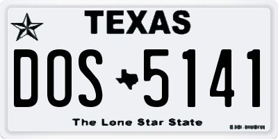 TX license plate DOS5141