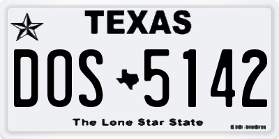 TX license plate DOS5142