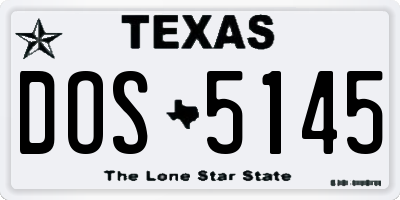TX license plate DOS5145