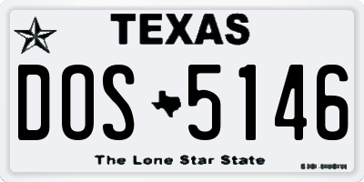 TX license plate DOS5146