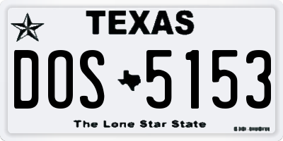 TX license plate DOS5153