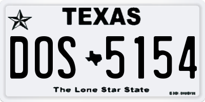 TX license plate DOS5154