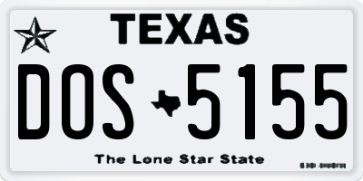 TX license plate DOS5155