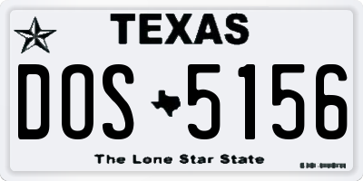TX license plate DOS5156