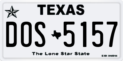 TX license plate DOS5157