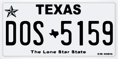 TX license plate DOS5159