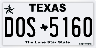 TX license plate DOS5160