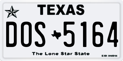 TX license plate DOS5164