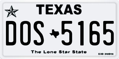 TX license plate DOS5165