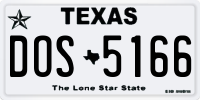 TX license plate DOS5166