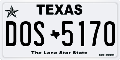 TX license plate DOS5170