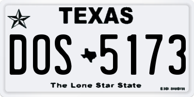 TX license plate DOS5173